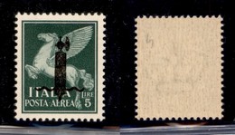 RSI - Saggi-Verona - 1944 - 5 Lire (P12 A) - Gomma Integra - Cert. AG (6.000) - Autres & Non Classés