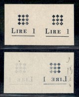 EMISSIONI LOCALI - Guidizzolo - 1945 - Prova Di Macchina Della Soprastampa (1 + 1 Varietà) - Coppia Con Decalco A Sinist - Sonstige & Ohne Zuordnung