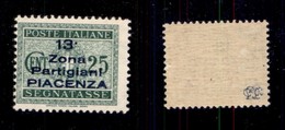 C.L.N. - Piacenza - 1945 - 25 Cent (Errani 22A) Con Soprastampa Azzurra - Gomma Integra - Cert. AG - Other & Unclassified