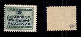 C.L.N. - Piacenza - 1945 - 25 Cent (Errani 22A) Con Soprastampa Azzurra - Gomma Integra - Cert. AG - Altri & Non Classificati