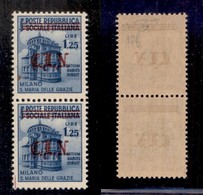 C.L.N. - Torino - 1945 - 1,25 Lire (Unificato 12c + 12 - Errani 12f + 12) - Sbarra Spezzata In Coppia Col Normale (pos.  - Autres & Non Classés