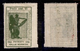 C.L.N. - Valle Bormida - 1945 - 25 Cent Vittoria (11 Varietà) - Dentellatura Verticale Destra Spostata - Gomma Originale - Otros & Sin Clasificación