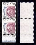 REPUBBLICA - 2003/2004 - 0.45 Euro (2726 Varietà) - Coppia Verticale Bordo Foglio Con Dentellatura Orizzontale Spostata  - Sonstige & Ohne Zuordnung