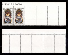 VATICANO - 1997 - 1000 Lire Congresso Eucaristico (1086a) - Striscia Angolare Di Cinque Bordo Foglio Con 3 Pezzi Senza S - Other & Unclassified