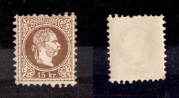 AUSTRIA - 1867 - 15 Kreuzer (39) - Gomma Originale - Andere & Zonder Classificatie