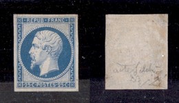 FRANCIA - 1852 - 25 Cent (9) Piccolo Taglietto In Basso A Destra - Nuovo Con Gomma - Diena - Autres & Non Classés