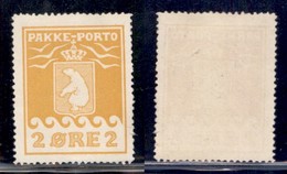 GROENLANDIA - 1915 - 2 Ore Pacchi Postali (5A) - Gomma Integra (1300) - Autres & Non Classés