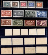 SVIZZERA - 1945 - Pax (447/459) - Serie Completa - Gomma Integra (450) - Andere & Zonder Classificatie