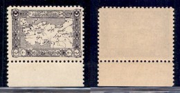 TURCHIA - 1922/1923 - 200 Piastre Carta Geografica (777) - Gomma Integra Bordo Di Foglio (1200) - Other & Unclassified
