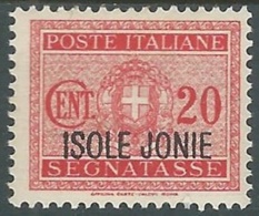 1941 ISOLE JONIE SEGNATASSE 20 CENT MH * - RA20-4 - Ionian Islands