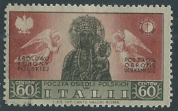 1946 CORPO POLACCO USATO SOCCORSO DI GUERRA 60 CENT - RA24-3 - 1946-47 Zeitraum Corpo Polacco