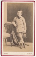 Photographie Ancienne CDV C.1880 Portrait D'un Jeune Garçon Bébé Photographe Villard Quimper - Oud (voor 1900)