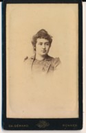 Photographie Ancienne XIXe CDV Portrait D'une Femme Photographe Gérard Rennes - Oud (voor 1900)