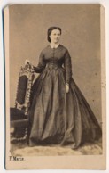 Photographie Ancienne XIXe CDV Portrait D'une Femme Photographe MARIE Rennes - Ancianas (antes De 1900)