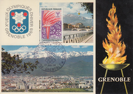 Carte  Maximum  1er  Jour    FRANCE    Jeux  Olympiques  D' Hiver   GRENOBLE   1968 - Inverno1968: Grenoble