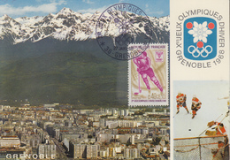 Carte  Maximum  1er  Jour    FRANCE    Jeux  Olympiques  D' Hiver   GRENOBLE   1968 - Hiver 1968: Grenoble