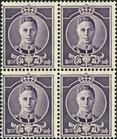 AUSTRALIA 1937 George VI WATERLOW Purple ESSAY 4-block - Prove & Ristampe