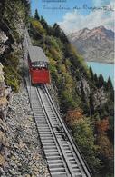 BÜRGENSTOCKBAHN → Bahn Unterwegs Auf Den Bürgenstock Mit Dem Pilatus, Ca.1920 - Sonstige & Ohne Zuordnung