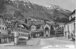 STANS → Dorfplatz Mit Winkelrieddenkmal Und Brunnen, Ca.1910    ►Feldpost◄ - Stans