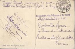 Sur CPA Leysin Cachet Internement Prisonniers De Guerre Leysin Suisse Grand Hôtel Guerre 14 18 FM CAD Leysin 18 VIII 16 - Postmarks