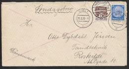 1938 Dt.Reich 25Pf Mischfrankatur 10ö Dänemark - Vorausverfügung Sonntagsbrief - Sondagsbrev - Kiel- Roskilde - Selten! - Cartas