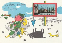 SAINT-JOUIN DE MARNES. -  Carte Dessinée Humoristique.  La Chasse Est Bonne - Saint Jouin De Marnes