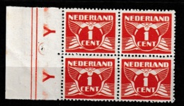 1934 Vliegende Duif Veldeel  Met Y,Y Rasterdiepdruk  NVPH 170Bb (4x) Postfris/MNH/** - Neufs