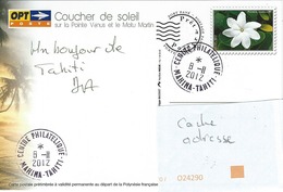 13065  PAP Coucher De Soleil Sur La POINTE VÉNUS - TAHITI - POLYNÉSIE  2012 - Covers & Documents