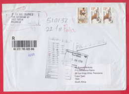 247183 / REGISTERED Bulgaria 2019  - 8.00 Lv. FOLK COSTUME MAN , SOFIA - SOUTH AFRICA , RETURN TO SENDER - Brieven En Documenten