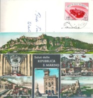 AK  "San Marino - Multivue"  (Autorennen)           1955 - Lettres & Documents