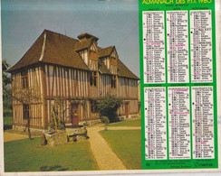 ALMANACH DU FACTEUR Calendrier Des Postes 1980, SEINE-MARITIME, Château Et Manoir, Carton Souple.2 Vues. - Grand Format : 1971-80