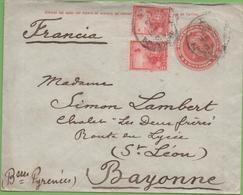 Argentina 10c On Stationary Cover 5c To Bayonne France - Covers & Documents