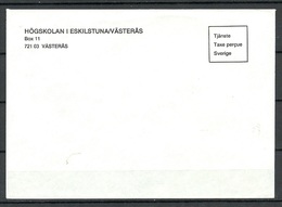 SCHWEDEN Sweden Ca 2009 Cover Duty Dienst Taxe Percue High School Gymnasium Eskilstuna Västeras - Cartas & Documentos