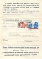 Werbefaltblatt  "Elenco Degli Indirizzi Telegrafici, San Marino" - Bern             1952 - Storia Postale