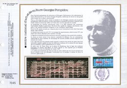 Delcampe - 🗽 " CENTRE GEORGES POMPIDOU " Sur Feuillet CEF 1er Jour De 1977. N° YT 1922. Parfait état. - Monuments