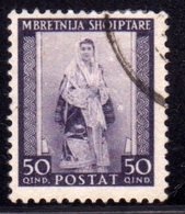 ALBANIA 1939 - 1940 POSTA ORDINARIA 50q USATO USED 0BLITERE' - Albania