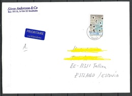 SCHWEDEN Sweden 2007 Air Mail Cover To Estonia Michel 2578 As Single - Briefe U. Dokumente