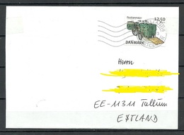 DENMARK Dänemark 2013 Cover To Estonia Europa CEPT Michel 1738 Postal Vehicle As Single - Cartas & Documentos