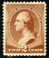 US #210 XF/SUP  Mint Hinged 2c George Washington  From 1883 - Neufs