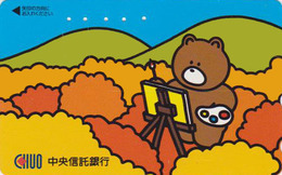 Télécarte Japon / 110-016 - BD Comics - Animal Série OURS CHUO BEAR ** Peintre Painter ** - Japan Phonecard - 785 - BD