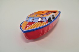 Vintage TIN TOY BOAT : Maker AT - SEA QUEEN POP POP BOAT - 13.5cm - JAPAN - 1960 - Friction - Collectors & Unusuals - All Brands