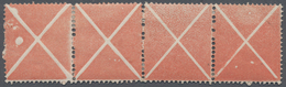 Österreich: 1858/1859, Freimarken Franz Joseph, Großes Andreaskreuz In Rot, Waagerechter 4er-Streife - Unused Stamps