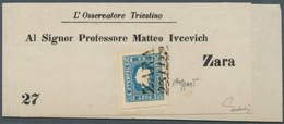 Österreich: 1858, (1,05 Kreuzer) Blau Zeitungsmarke, Type I, Allseits Breit- Bis überrandig, Entwert - Ungebraucht