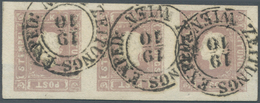 Österreich: 1859, (1,05 Kreuzer) Lila Zeitungsmarke, Type II, Waagerechter Dreierstreifen, Farbinten - Ungebraucht