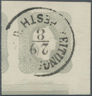 Österreich: 1861, (1,05 Kreuzer) Hellgrau Zeitungsmarke, Rechtes Unteres Eckrandstück (rechts 6,5 Mm - Ongebruikt