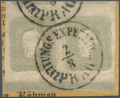 Österreich: 1861, (1,05 Kreuzer) Grau Zeitungsmarke, Waagerechtes Paar Vom Unteren Bogenrand Mit Kom - Ongebruikt