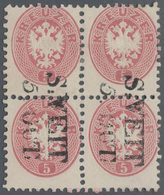 Österreich: 1863/1864, 5 Kr. Karminrosa, Farbfrischer Und Gut Gezähnter 4er-Block, Klar Entwertet Mi - Ungebraucht