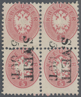 Österreich: 1863/1864, 5 Kr. Karminrosa, Farbfrischer Und Gut Gezähnter 4er-Block, Klar Entwertet Mi - Neufs