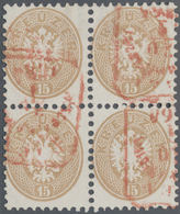 Österreich: 1863/1864, 15 Kr. Braun, Farbfrischer Und Gut Gezähnter 4er-Block, Sauber Gestempelt "WI - Unused Stamps