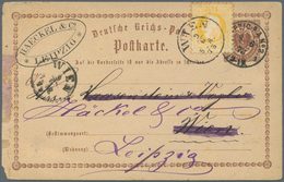 Österreich: 1873, 2 Kr Gelb Als Rücksende-Frankatur Auf Deutscher Ganzsache, Zunächst Gelaufen Von L - Unused Stamps